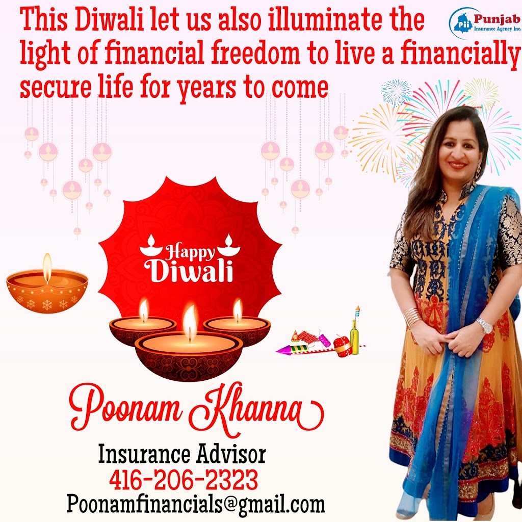 Poonam Khanna Insurance Advisor | 10 Wicklow Rd, Brampton, ON L6X 0J7, Canada | Phone: (416) 206-2323