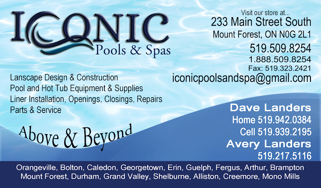 Iconic Pools & Spa Inc. | store | 233 Main St S, Mount Forest, ON N0G 2L1, Canada | 5195098254 OR +1 519-509-8254