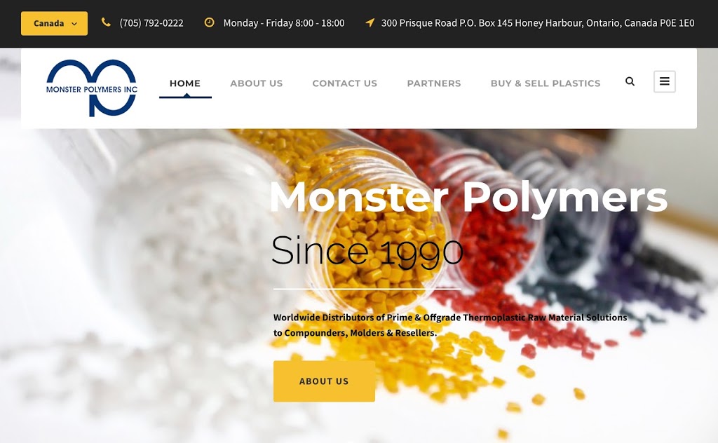 Monster Polymers Inc. | 300 Prisque Rd, Honey Harbour, ON P0E 1E0, Canada | Phone: (705) 792-0222