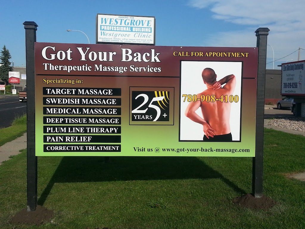 Got Your Back Therapeutic Massage Services | 60 Harmony Crescent, Stony Plain, AB T7Z 2S3, Canada | Phone: (780) 908-4100