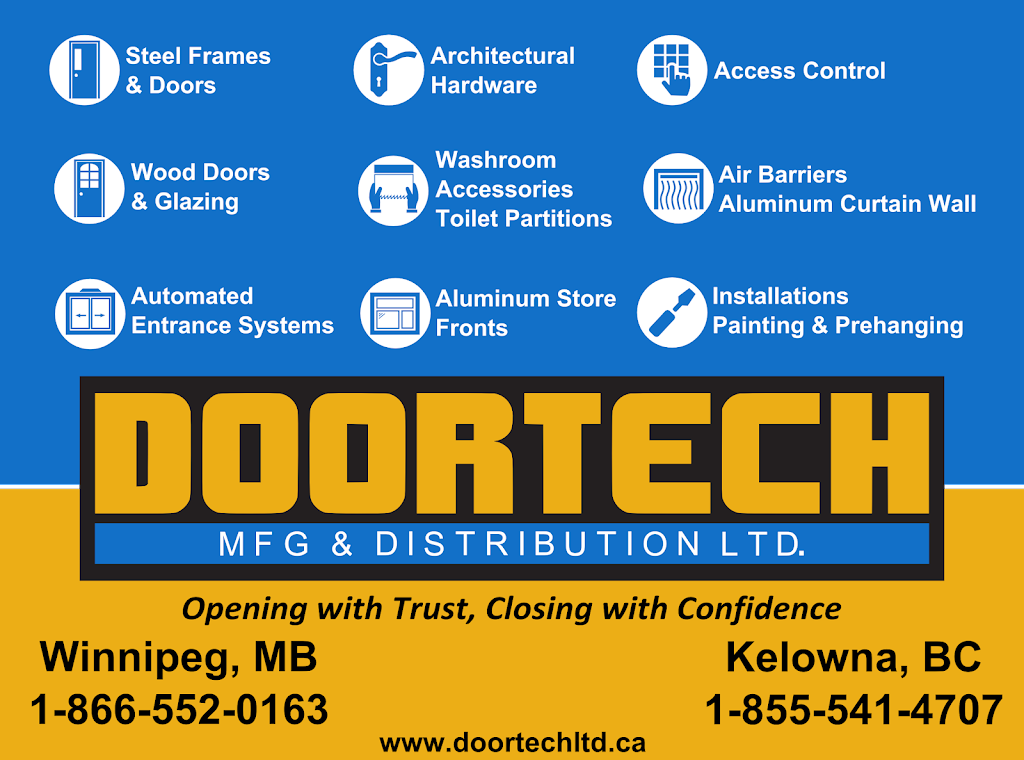 Doortech Mfg & Distribution Ltd. | 530 Sheppard St, Winnipeg, MB R2X 2P8, Canada | Phone: (204) 633-7133