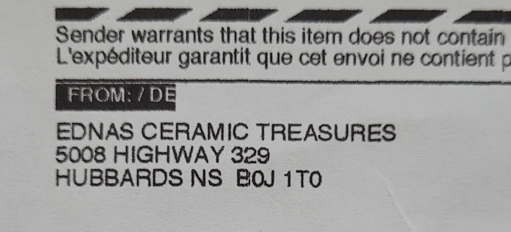 Ednas Ceramic Treasures | NS-329, Blandford, NS B0J 1T0, Canada | Phone: (902) 228-2543