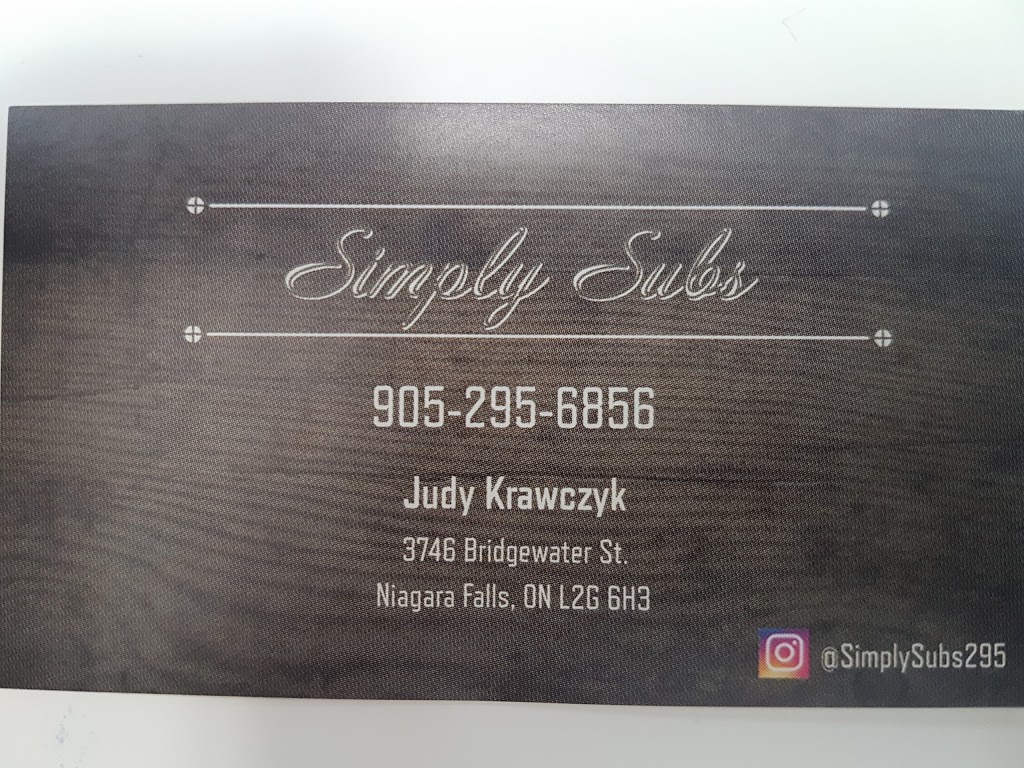Simply Subs | 3746 Bridgewater St, Niagara Falls, ON L2G 6H3, Canada | Phone: (905) 295-6856