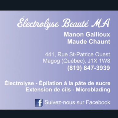 Électrolyse Beauté M A | 1675 Rue Saint-Patrice Est, Magog, QC J1X 3W5, Canada | Phone: (819) 847-3939