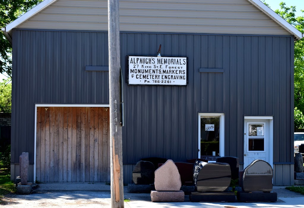 Alpaughs Memorials | 27 King St E, Forest, ON N0N 1J0, Canada | Phone: (519) 786-2261