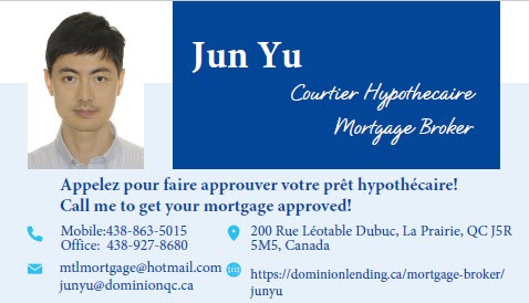 Jun Yu - Mortgage Broker Montreal Quebec | 201 Rue Corot, Verdun, QC H3E 1C4, Canada | Phone: (438) 927-8680