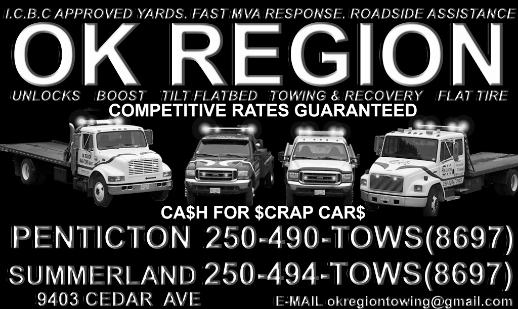 Towing Summerland Ok Region | 9403 Cedar Ave, Summerland, BC V0H 1Z2, Canada | Phone: (250) 494-8697