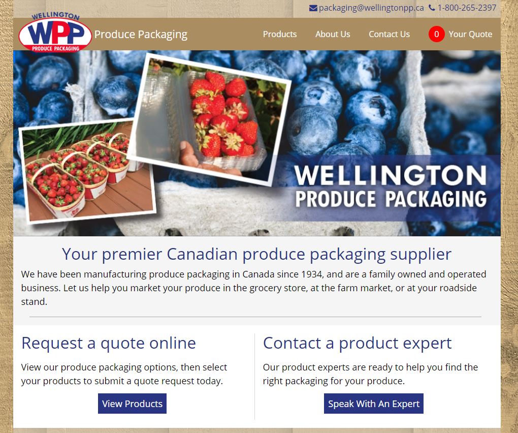 Wellington Produce Packaging | 410 Sligo Rd W, Mount Forest, ON N0G 2L0, Canada | Phone: (519) 323-1060