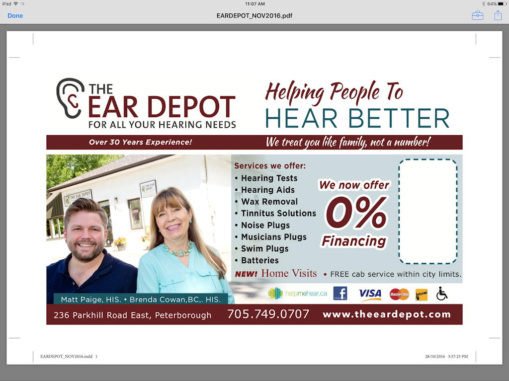 The Ear Depot | 229 Hastings St N #3, Bancroft, ON K0L 1C0, Canada | Phone: (613) 332-3754