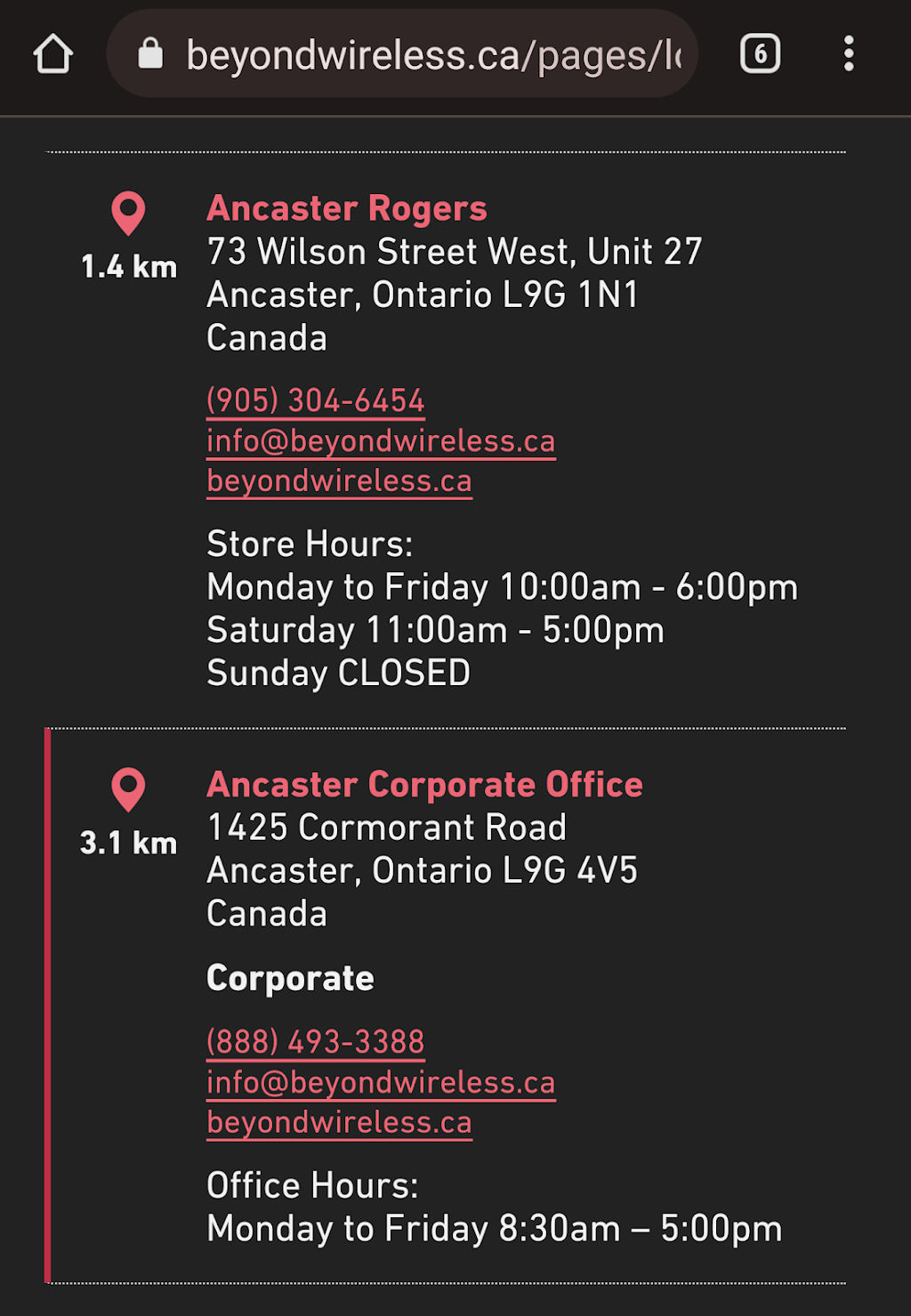 Beyond Wireless Corporate Office | 1425 Cormorant Rd #304, Ancaster, ON L9G 4V5, Canada | Phone: (888) 493-3388