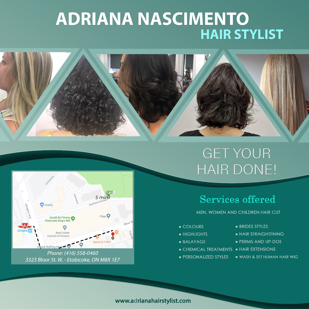 Adriana Hair Stylist | 3323 Bloor St W, Etobicoke, ON M8X 1E7, Canada | Phone: (416) 558-0460