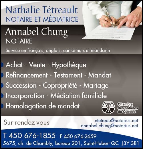 Nathalie Tétreault Notaire Inc. | 5675 Ch. de Chambly, Saint-Hubert, QC J3Y 3R1, Canada | Phone: (450) 676-1855