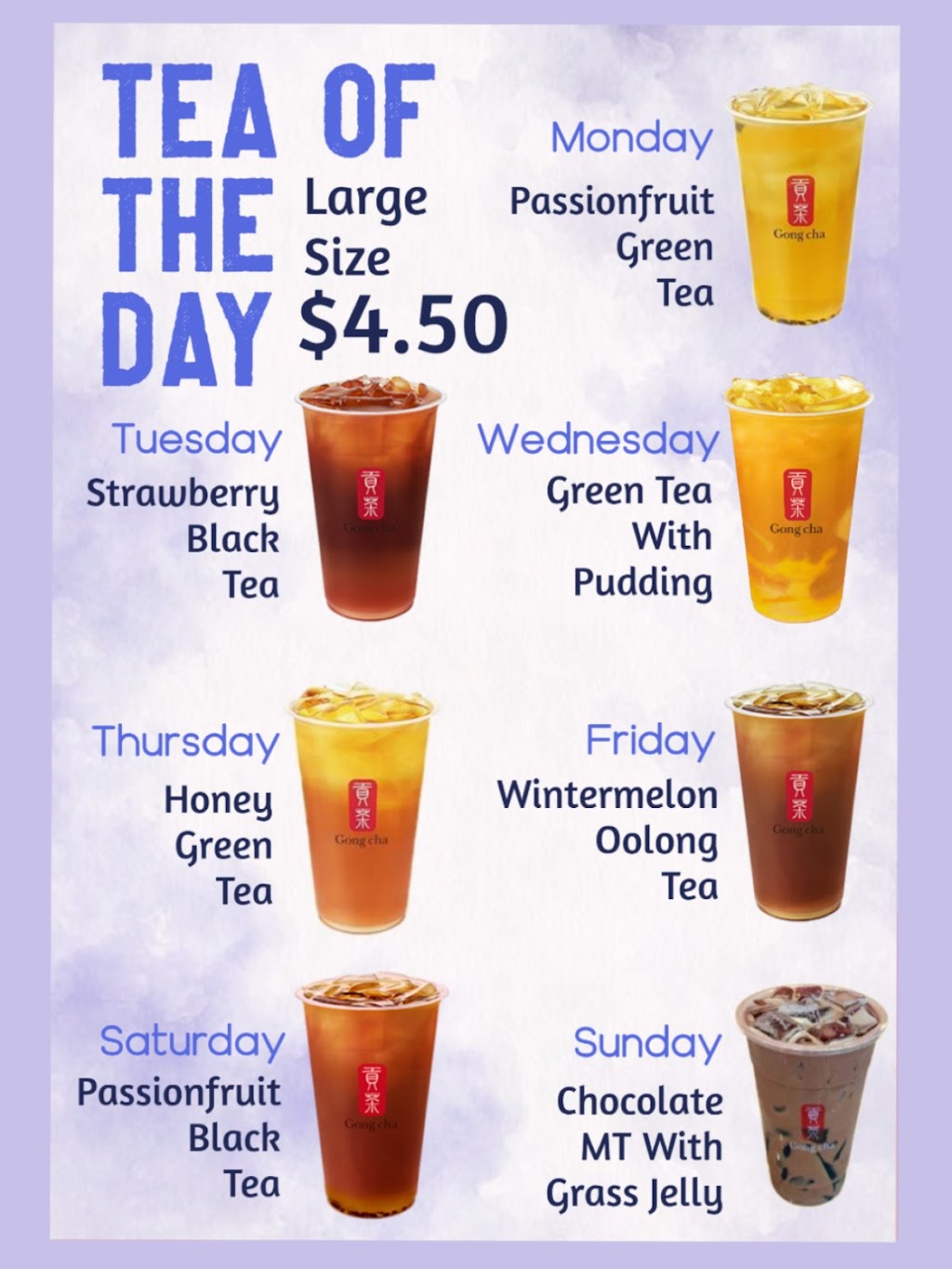 Gong Cha Renfrew | 2887 E 12th Ave, Vancouver, BC V5M 4T5, Canada | Phone: (604) 423-4995