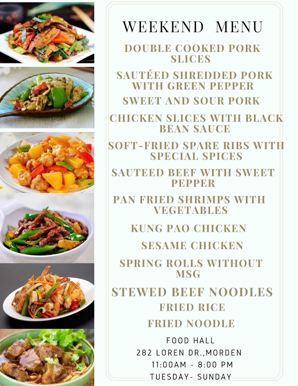 WangDao Bistro | 282 Loren Dr #5, Morden, MB R6M 0G2, Canada | Phone: (204) 384-9264