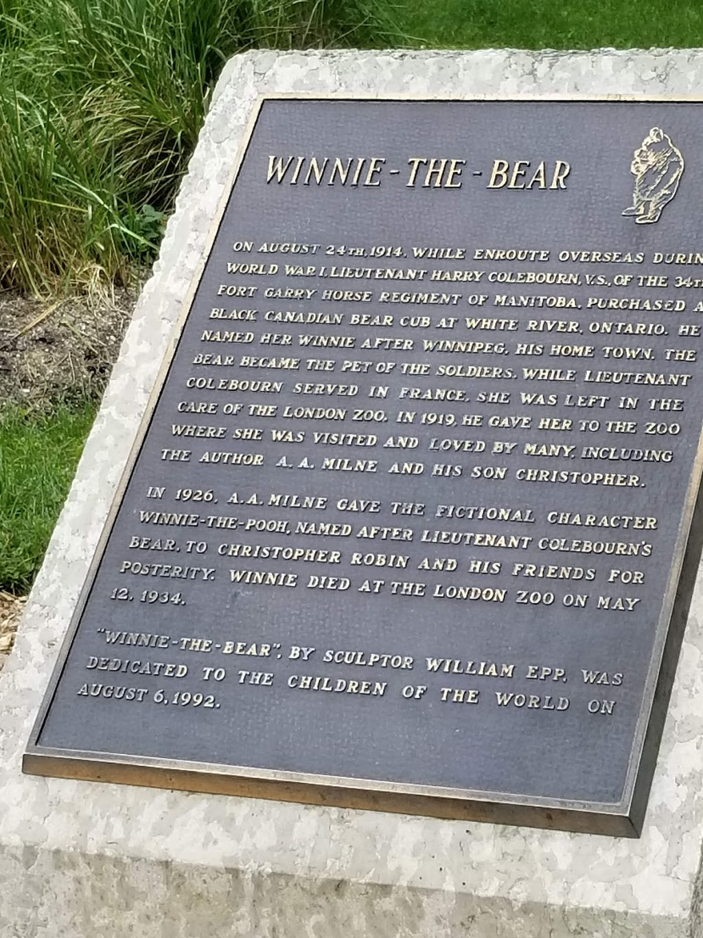 Winnie the bear | 2595 Pavilion Crescent, Winnipeg, MB R3P 2N6, Canada