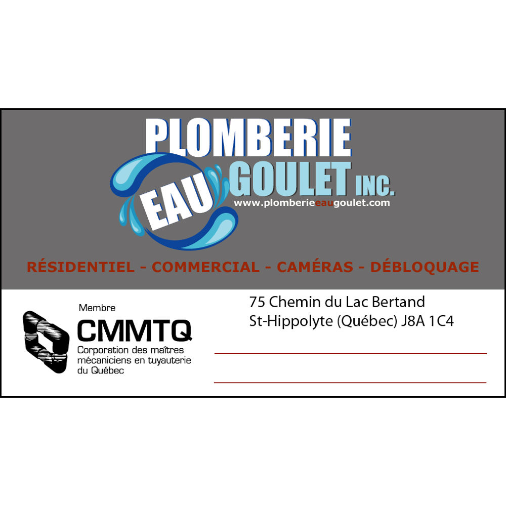 Plomberie Eau Goulet Inc. | 75 Chemin du Lac Bertrand, Saint-Hippolyte, QC J8A 1C4, Canada | Phone: (450) 712-1119