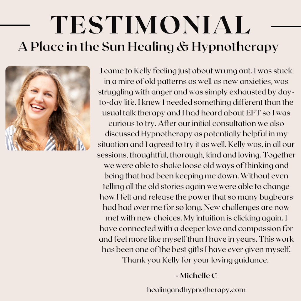 A Place in the Sun Healing & Hypnotherapy | 481 Head St #5, Victoria, BC V9A 5S1, Canada | Phone: (250) 891-2946