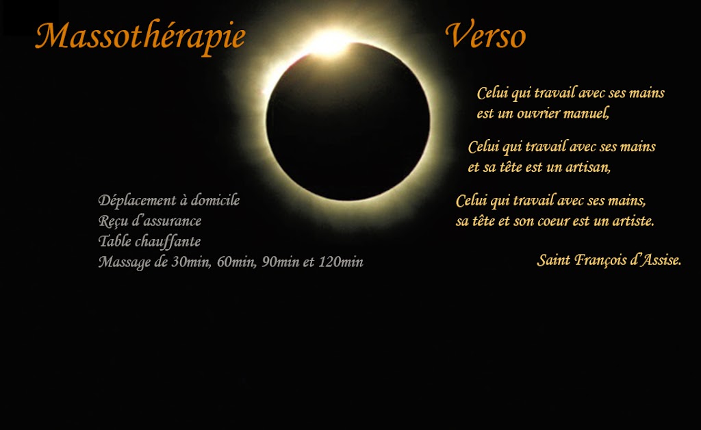 Massothérapie Verso | 771 Rue Olive, Magog, QC J1X 1M5, Canada | Phone: (819) 640-6429