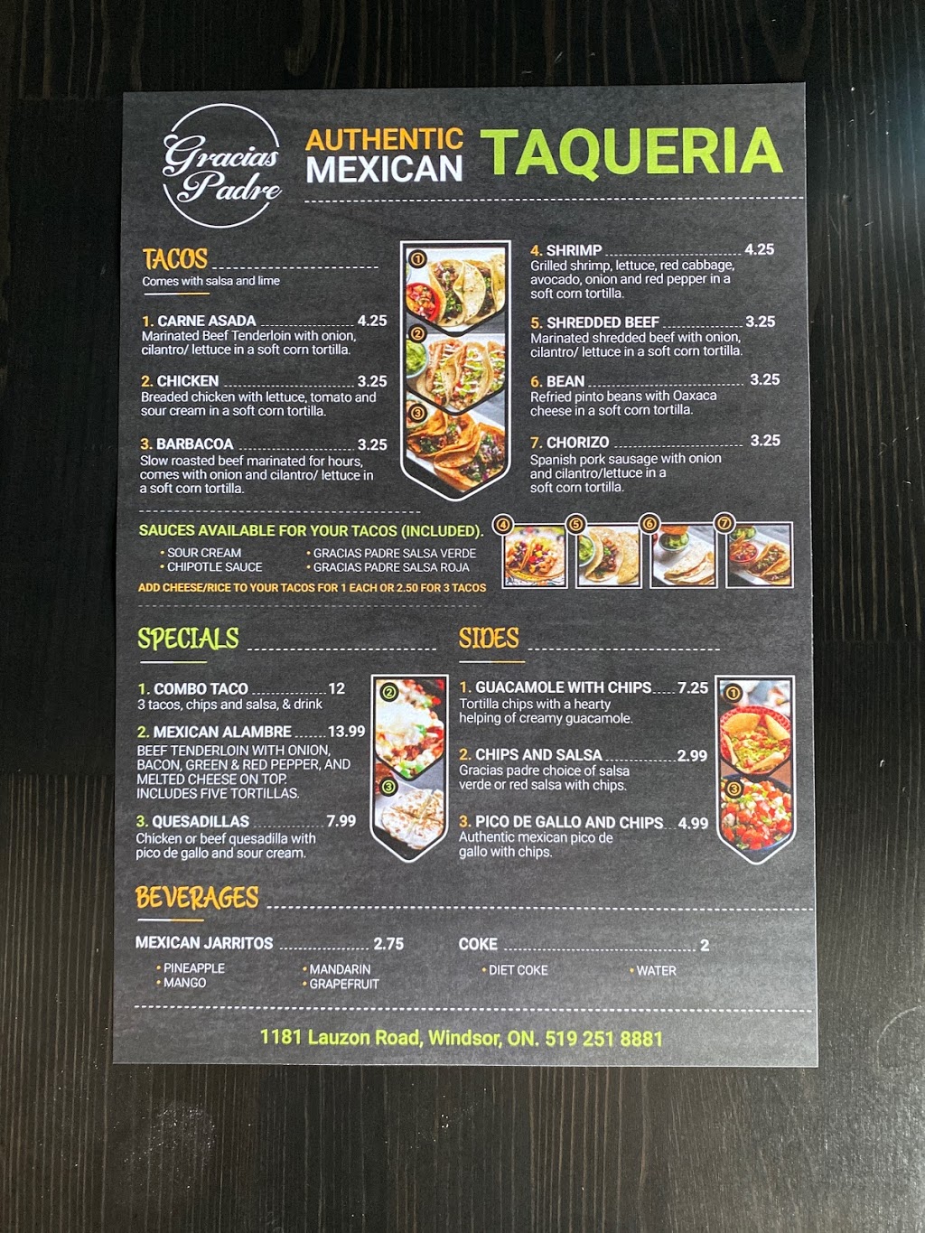 Gracias Padre | 1181 Lauzon Rd, Windsor, ON N8S 3M9, Canada | Phone: (519) 251-8881