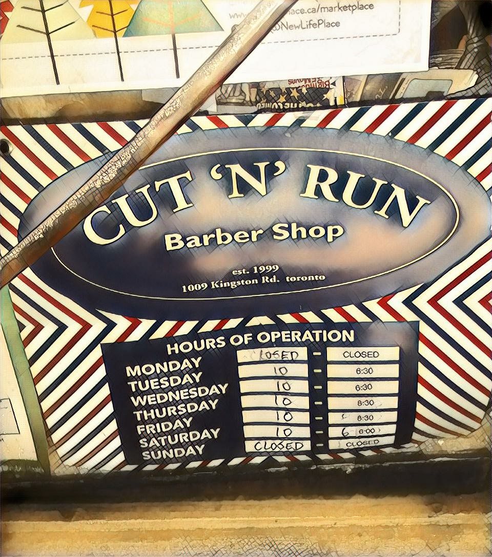 Cut N Run Barber Shop | 1009 Kingston Rd, Toronto, ON M4E 1T3, Canada | Phone: (416) 686-4488
