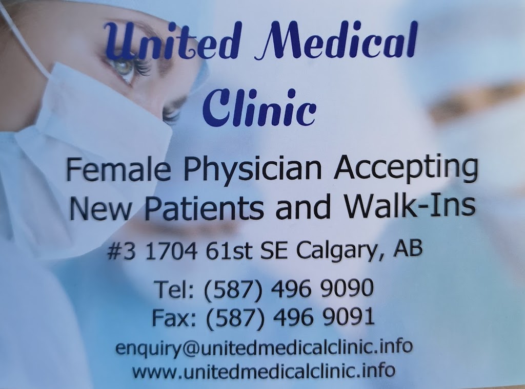 United Medical Clinic | 1704 61 St SE #3, Calgary, AB T2A 4V5, Canada | Phone: (587) 496-9090