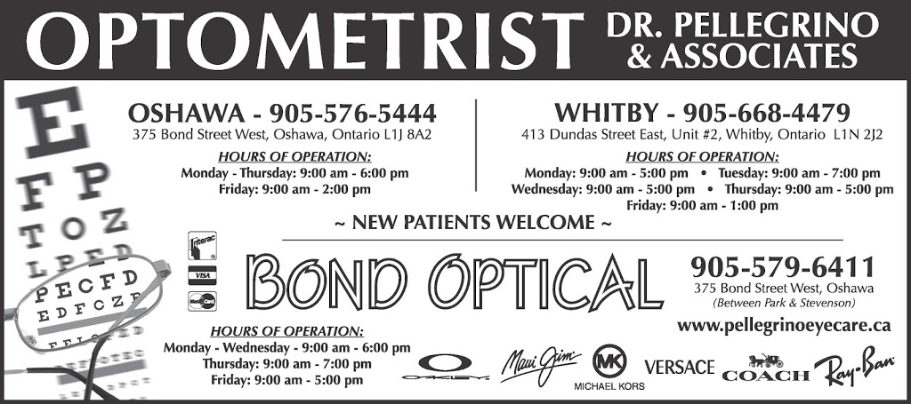 Dr Pellegrino & Associates Oshawa | BOND OPTICAL, 375 Bond St W, Oshawa, ON L1J 8A2, Canada | Phone: (905) 576-5444