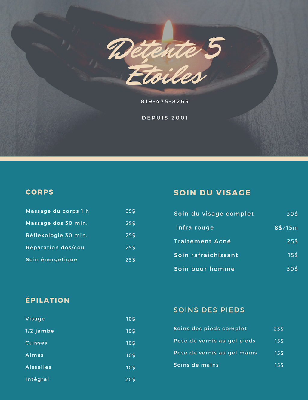 Détente 5 Étoiles | 2650 Rue Saint-Pierre, Drummondville, QC J2C 7Y3, Canada | Phone: (819) 475-8265