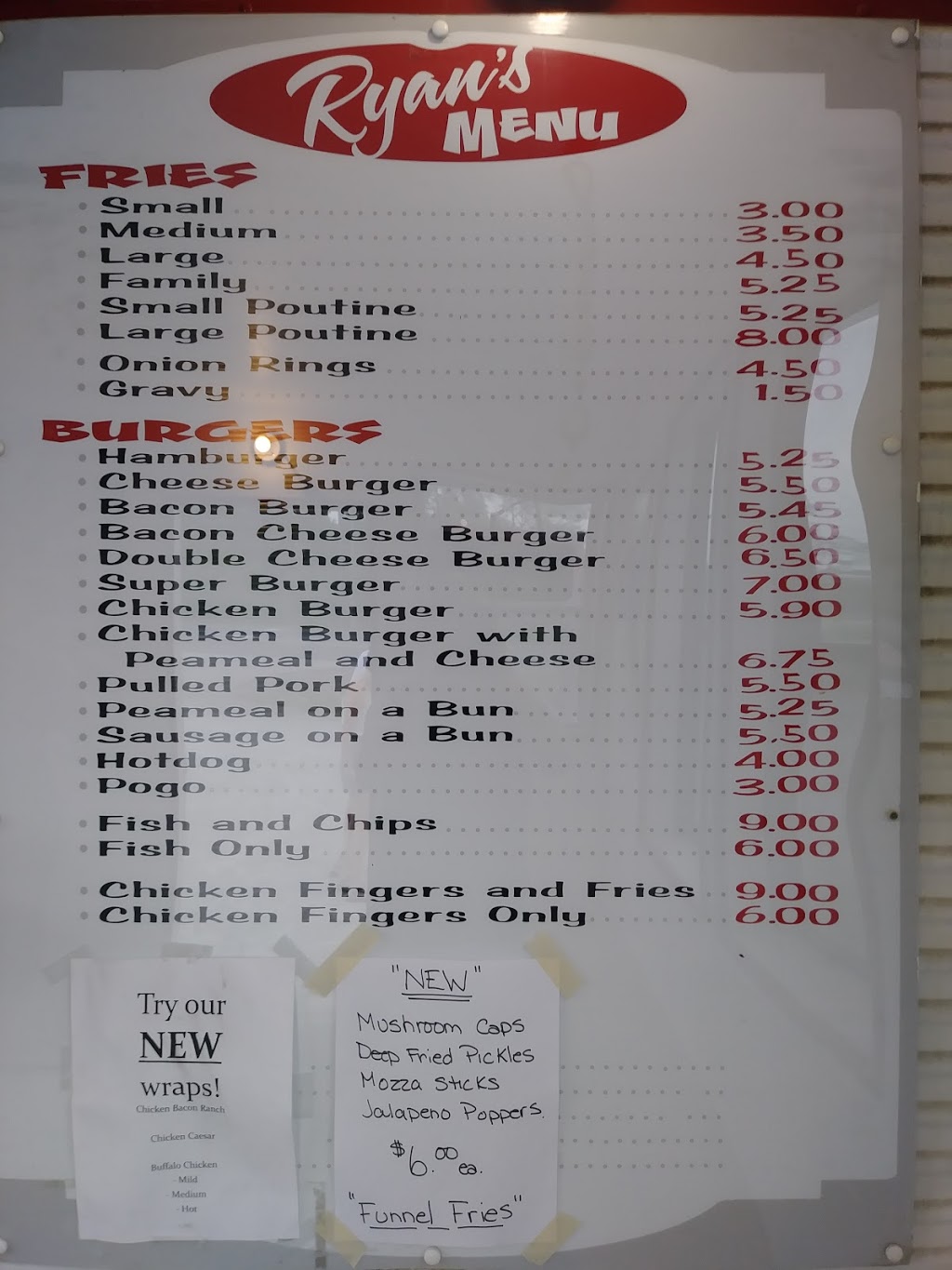 Ryans Charbroiled Burgers & Pizzas | 6730 ON-highway 35, Coboconk, ON K0M 1K0, Canada | Phone: (705) 454-1424