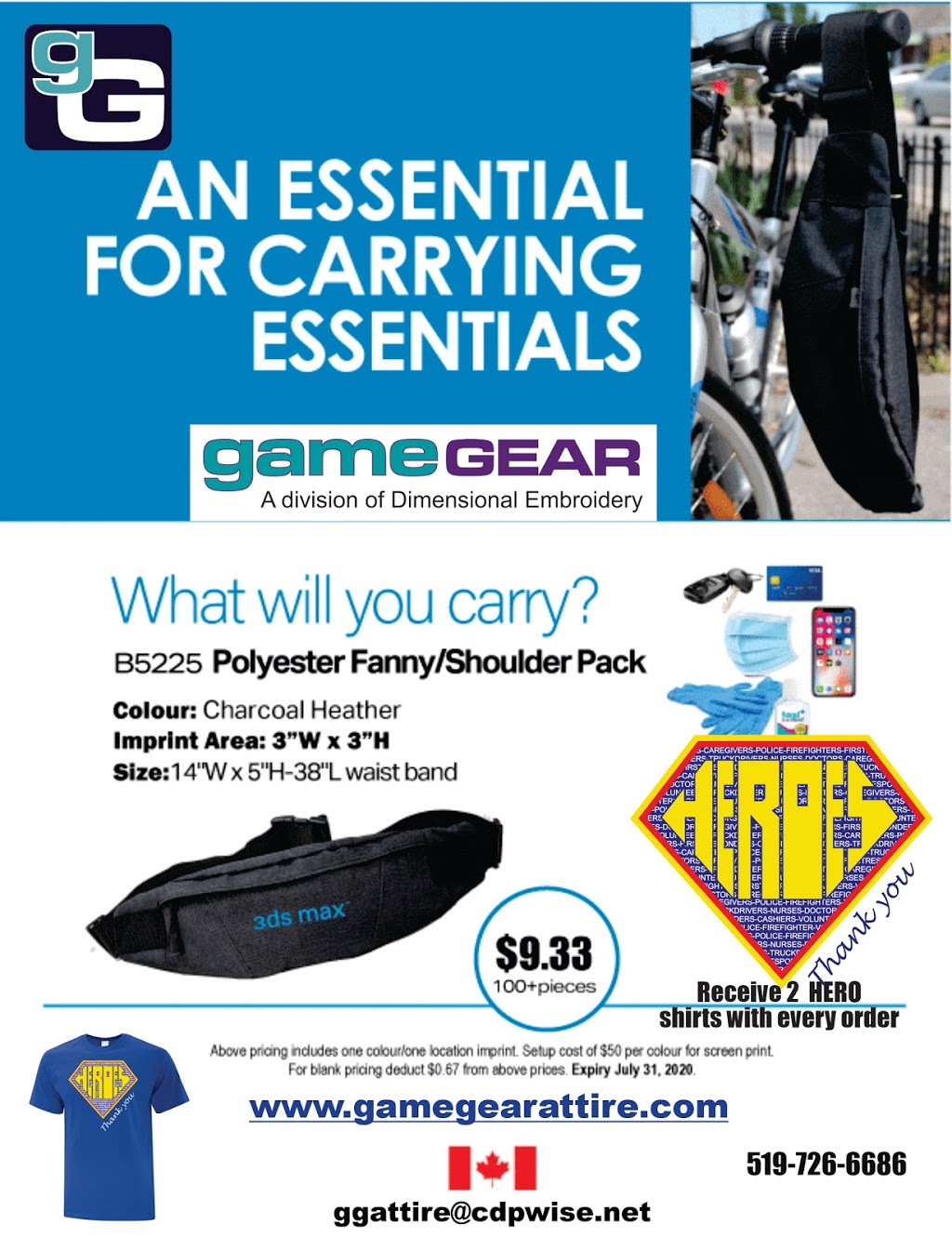 Game Gear Attire, A division of Dimensional Embroidery | 6909 Concession Rd 6 N, Amherstburg, ON N9V 2Y9, Canada | Phone: (519) 726-6686