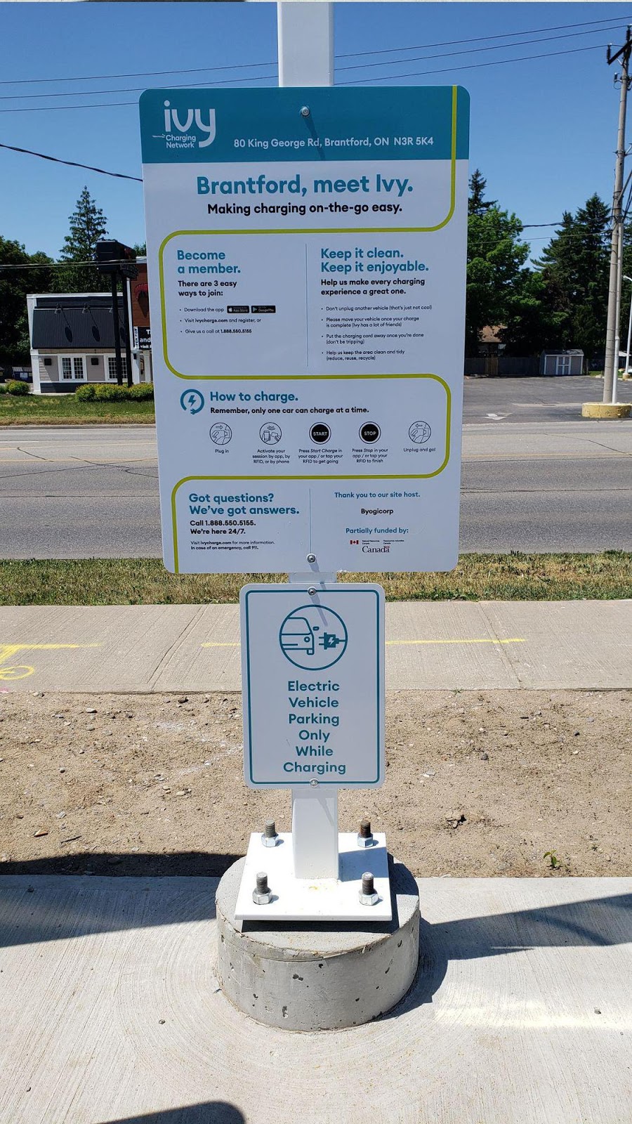 Ivy Charging Station | 80 King George Rd, Brantford, ON N3R 5K4, Canada | Phone: (888) 550-5155