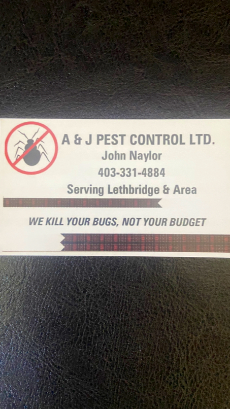 A&J Pest Control Ltd | 143 Ryerson Rd W, Lethbridge, AB T1K 4N7, Canada | Phone: (403) 331-4884