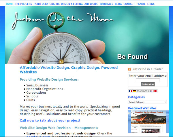 Jackson on the Moon Website & Graphic Design | 5213B Francis St, Koksilah, BC V0R 2C0, Canada | Phone: (250) 709-1299