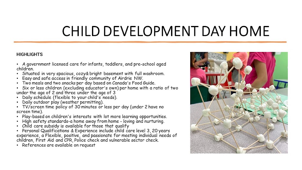 Child Development Day Home | 107 Reunion Cl NW, Airdrie, AB T4B 0M2, Canada | Phone: (587) 778-0359