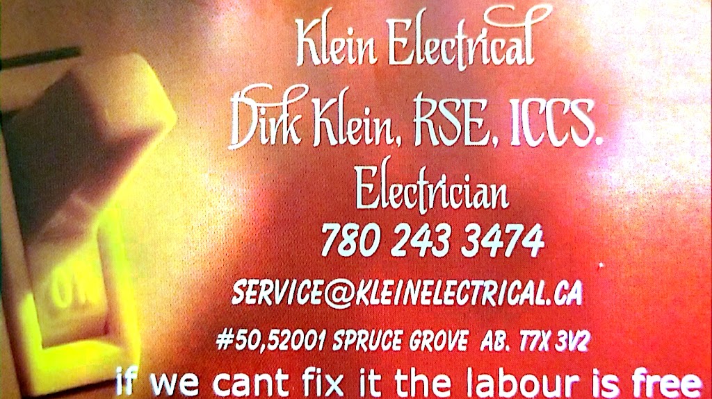 Klein Electrical | 50-52001 range road 275, Spruce Grove, AB T7X 3V2, Canada | Phone: (780) 243-3474