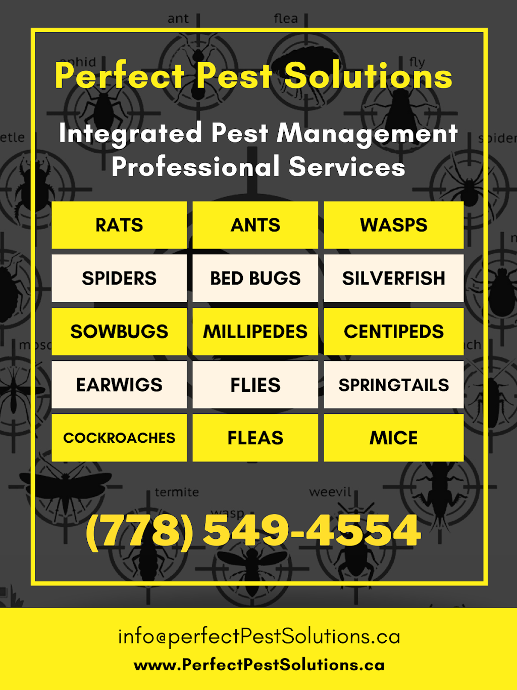 Perfect Pest Solutions | home goods store | 1925 Dorset Ave, Port Coquitlam, BC V3B 2A5, Canada | 7785494554 OR +1 778-549-4554