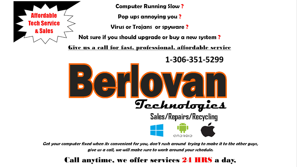Berlovan Technologies | electronics store | 506 6 Ave SE, Weyburn, SK S4H 1Z1, Canada | 3063515299 OR +1 306-351-5299