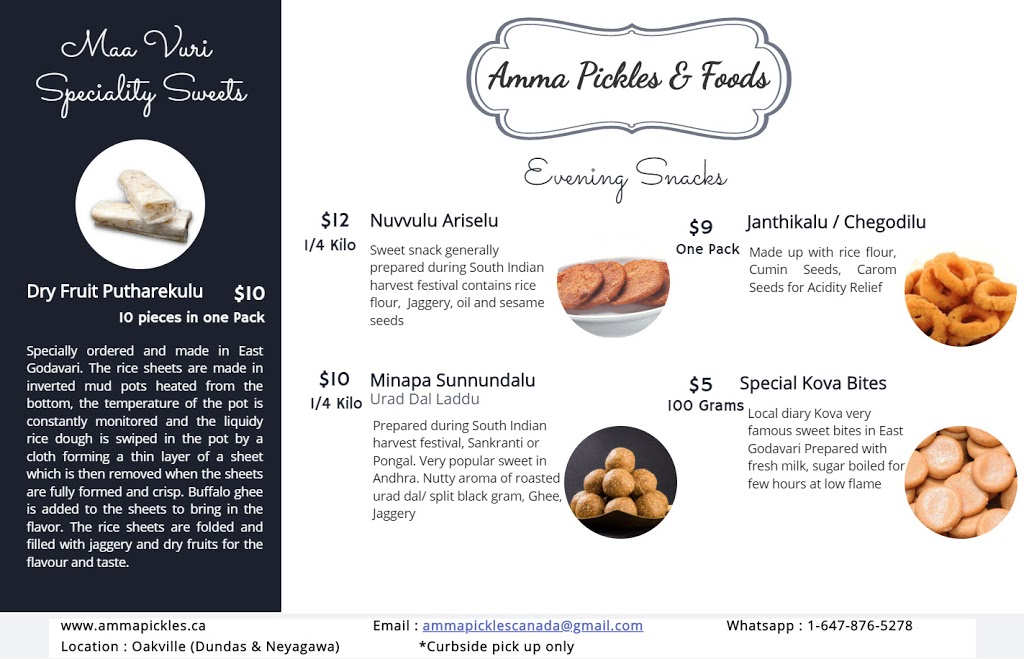 Amma Pickles & Foods | 197 Polly Dr, Oakville, ON L6M 5K2, Canada | Phone: (647) 876-5278