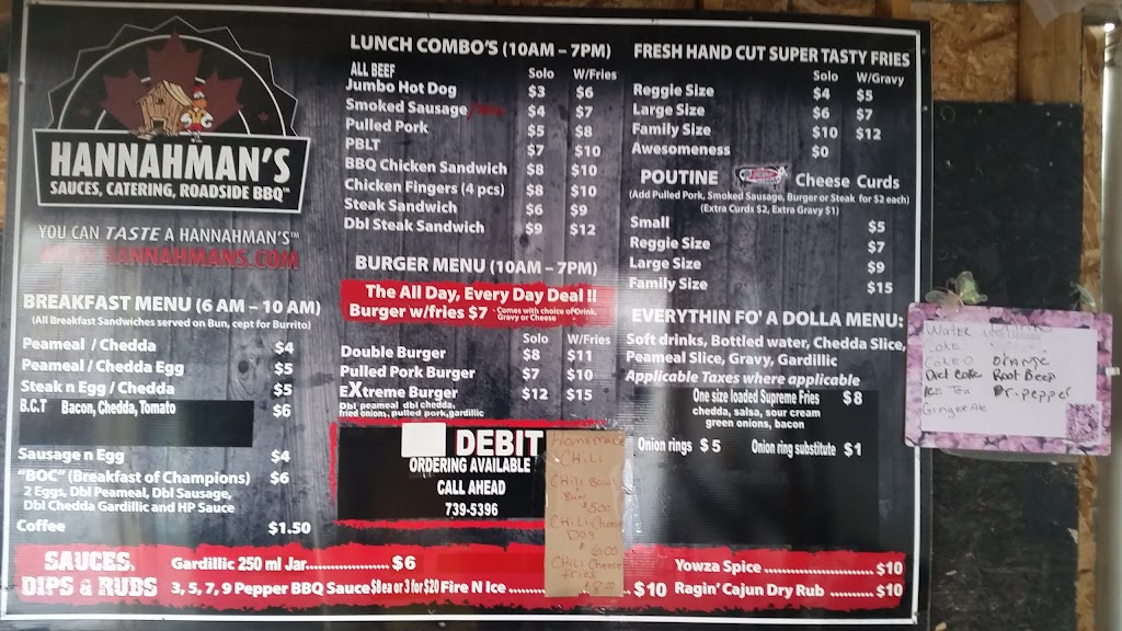 Hannahmans Roadside BBQ | 120 Donald St, Barrie, ON L4N 5G7, Canada | Phone: (705) 739-5396