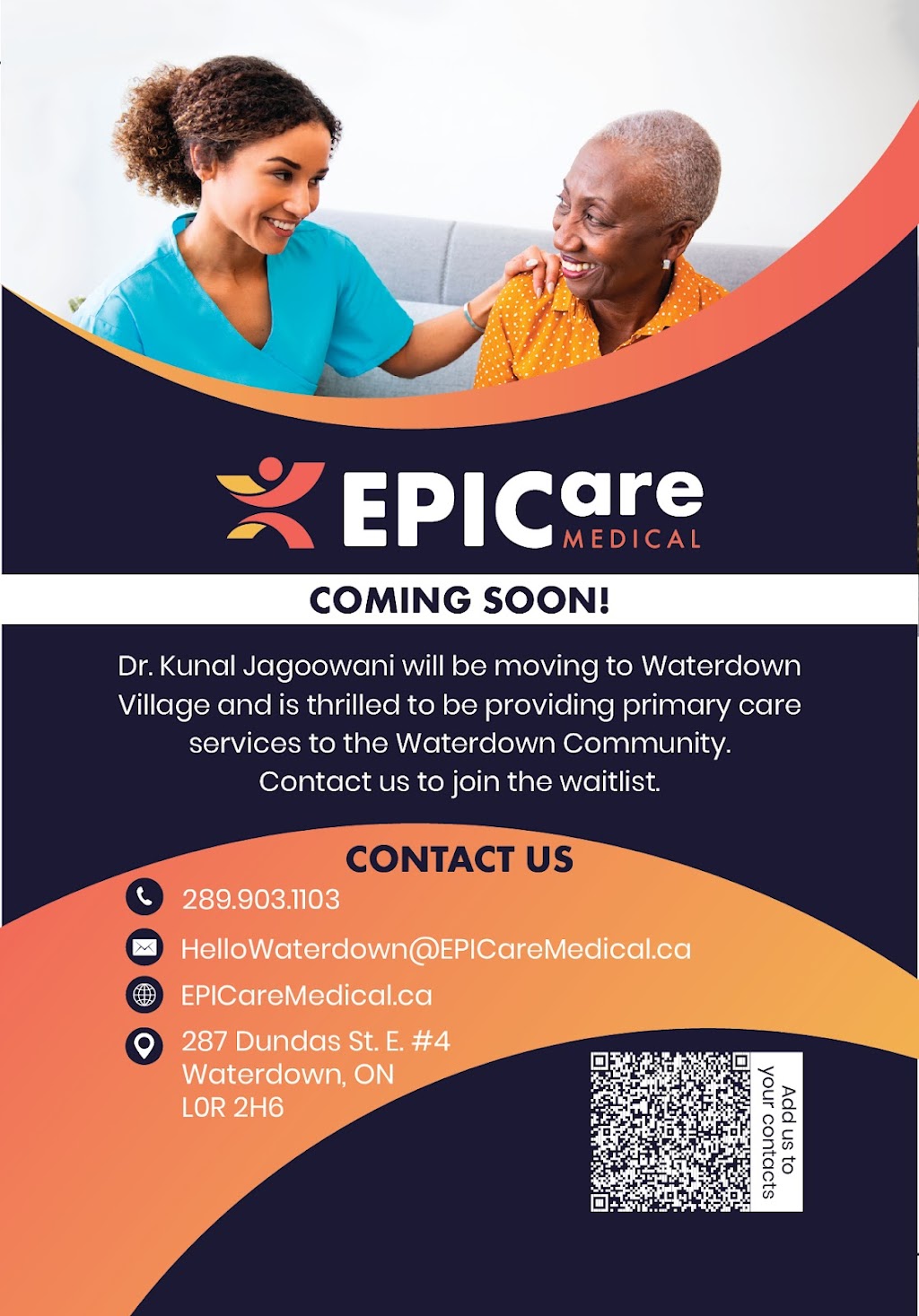 EPICare Medical Family Practice | 287 Dundas St E Unit 4, Waterdown, ON L0R 2H0, Canada | Phone: (289) 619-3742