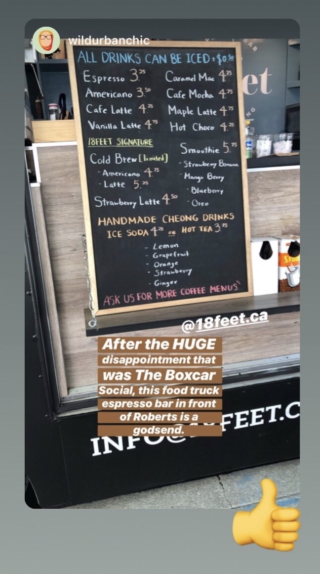 18 FEET Espresso Bar & The Cheong | Toronto, ON M4T 1P6, Canada | Phone: (647) 937-0724
