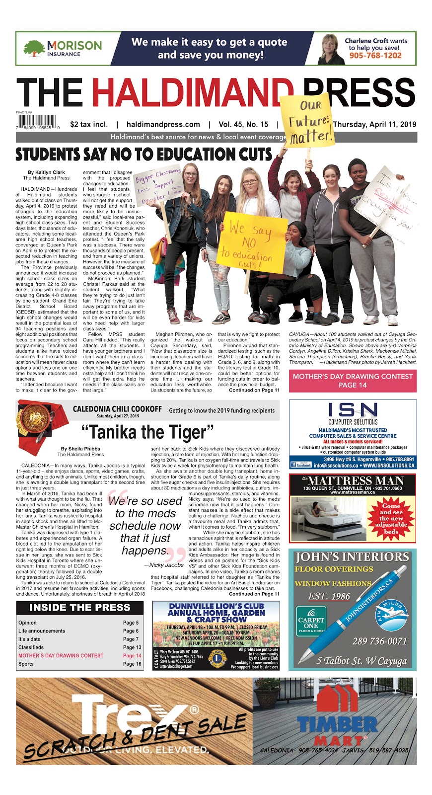 The Haldimand Press | 6 Parkview Rd Unit 2, Hagersville, ON N0A 1H0, Canada | Phone: (905) 768-3111