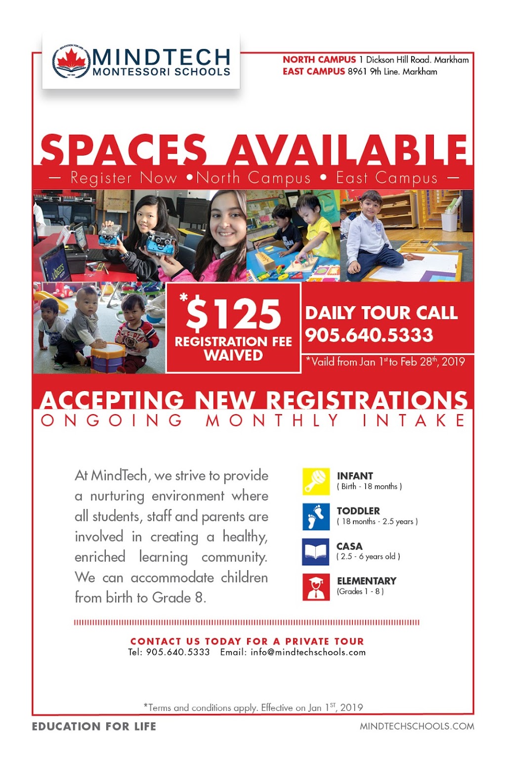 MindTech Montessori Schools | 8961 Ninth Line, Markham, ON L6B 1A8, Canada | Phone: (905) 471-0732