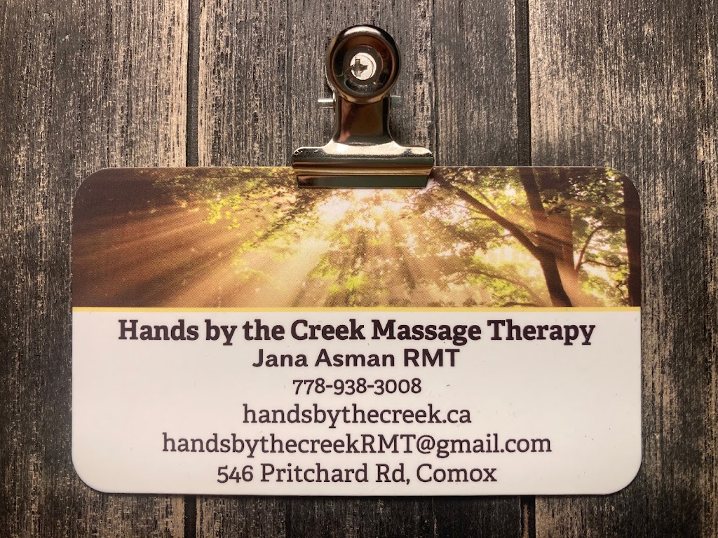 Hands By The Creek Massage Therapy | 546 Pritchard Rd, Comox, BC V9M 3K1, Canada | Phone: (778) 938-3008