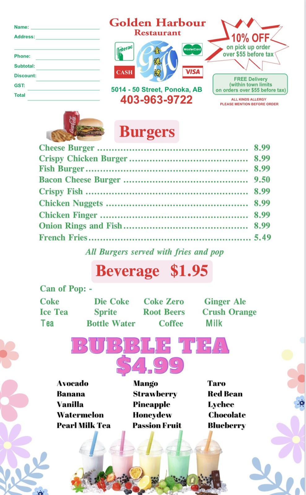 Golden Harbour Restaurant | 5014 50 St, Ponoka, AB T4J 1R5, Canada | Phone: (403) 963-9722