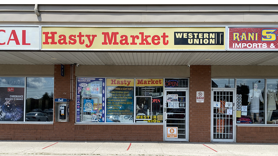 Bitcoin4U Bitcoin ATM | Hasty Market, 1098 Peter Robertson Blvd, Brampton, ON L6R 3A5, Canada | Phone: (905) 791-0040