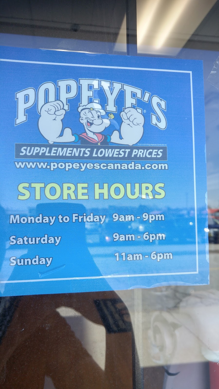 Popeyes Supplements Oakville West | 300 North Service Rd W, Oakville, ON L6M 2R9, Canada | Phone: (905) 815-1116