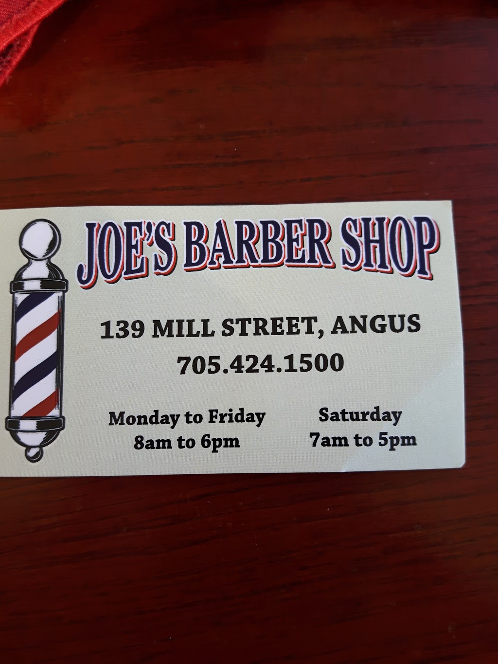 Joes Barber Shop | 139 Mill St, Angus, ON L0M 1B2, Canada | Phone: (705) 424-1500