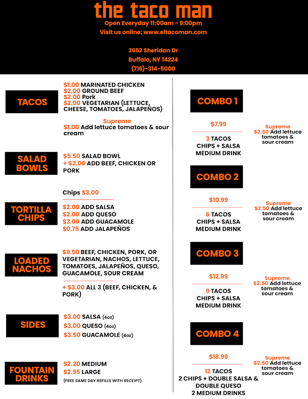 Taco Man | 3652 Sheridan Dr, Buffalo, NY 14226, USA | Phone: (716) 314-5104