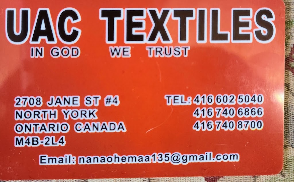 UAC Textiles | 2708 Jane St, North York, ON M3L 2E8, Canada | Phone: (416) 602-5040