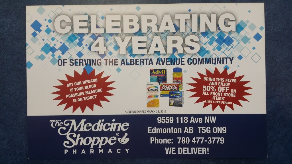 The Medicine Shoppe Pharmacy | 9559 118 Ave NW, Edmonton, AB T5G 0N9, Canada | Phone: (780) 477-3779